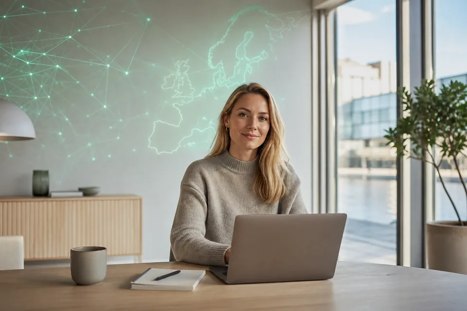 Illustration af sikker datahosting og databeskyttelse inden for EU